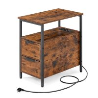 VASAGLE Beistelltisch rechteckig Spanplatte braun 35,0 x 60,0 x 61,0 cm, 1 St.