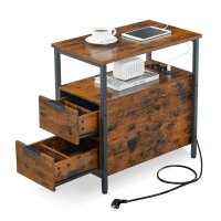 VASAGLE Beistelltisch rechteckig Spanplatte braun 35,0 x 60,0 x 61,0 cm, 1 St.