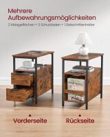 VASAGLE Beistelltisch rechteckig Spanplatte braun 35,0 x 60,0 x 61,0 cm, 1 St.