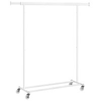 SONGMICS Rollgarderobe weiß Metall 92,0 - 132,0 x...