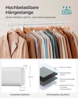 SONGMICS Rollgarderobe weiß Metall 92,0 - 132,0 x 160,0 cm, 1 St.