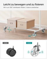 SONGMICS Rollgarderobe weiß Metall 92,0 - 132,0 x 160,0 cm, 1 St.