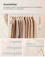 SONGMICS Rollgarderobe weiß Metall 92,0 - 132,0 x 160,0 cm, 1 St.