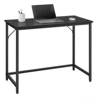VASAGLE Schreibtisch schwarz rechteckig, 4-Fuß-Gestell schwarz 100,0 x 50,0 cm