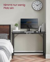 VASAGLE Schreibtisch schwarz rechteckig, 4-Fuß-Gestell schwarz 100,0 x 50,0 cm