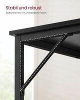 VASAGLE Schreibtisch schwarz rechteckig, 4-Fuß-Gestell schwarz 100,0 x 50,0 cm