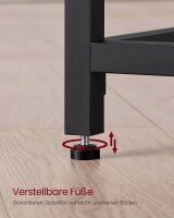VASAGLE Schreibtisch schwarz rechteckig, 4-Fuß-Gestell schwarz 100,0 x 50,0 cm