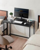 VASAGLE Schreibtisch schwarz rechteckig, 4-Fuß-Gestell schwarz 100,0 x 50,0 cm