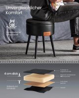 VASAGLE Wohnzimmer-Hocker mit Stauraum LOM005B01 schwarz Kunstleder, 1 St.