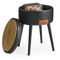 VASAGLE Wohnzimmer-Hocker mit Stauraum LOM005B01 schwarz...