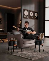 VASAGLE Wohnzimmer-Hocker mit Stauraum LOM005B01 schwarz Kunstleder, 1 St.