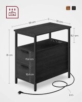 VASAGLE Beistelltisch rechteckig Spanplatte anthrazit 35,0 x 60,0 x 61,0 cm, 1 St.