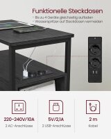 VASAGLE Beistelltisch rechteckig Spanplatte anthrazit 35,0 x 60,0 x 61,0 cm, 1 St.