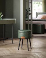 VASAGLE Wohnzimmer-Hocker mit Stauraum LOM005C01 dunkelgrün Kunstleder, 1 St.