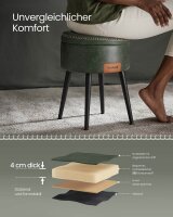 VASAGLE Wohnzimmer-Hocker mit Stauraum LOM005C01 dunkelgrün Kunstleder, 1 St.
