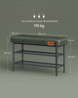 VASAGLE Sitzbank LSB054C01 waldgrün Kunstleder 80,0 cm