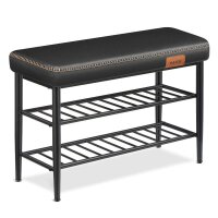 VASAGLE Sitzbank LSB054B01 schwarz Kunstleder 80,0 cm