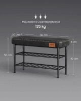 VASAGLE Sitzbank LSB054B01 schwarz Kunstleder 80,0 cm