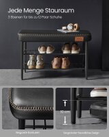 VASAGLE Sitzbank LSB054B01 schwarz Kunstleder 80,0 cm
