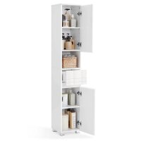 VASAGLE Badschrank weiß 30,0 x 30,0 x 170,0 cm