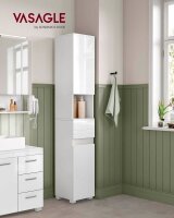 VASAGLE Badschrank weiß 30,0 x 30,0 x 170,0 cm
