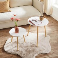 VASAGLE Beistelltische-Set rund MDF-Platte weiß, 2 St.