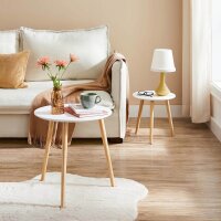 VASAGLE Beistelltische-Set rund MDF-Platte weiß, 2 St.