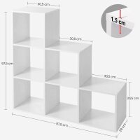 VASAGLE Bücherregal weiß 97,5 x 29,0 x 97,5 cm, 1 St.