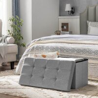 SONGMICS Sitztruhe LSF47G helllgrau Stoff 76,0 cm