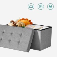 SONGMICS Sitztruhe LSF47G helllgrau Stoff 76,0 cm