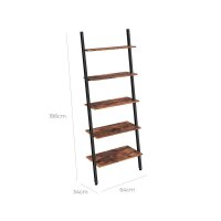 VASAGLE Bücherregal braun, schwarz 64,0 x 34,0 x 186,0 cm, 1 St.