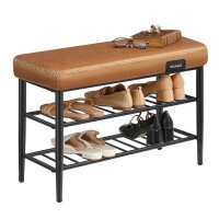 VASAGLE Sitzbank LSB054K01 karamellbraun Kunstleder 80,0 cm