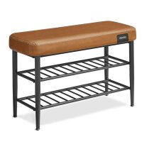 VASAGLE Sitzbank LSB054K01 karamellbraun Kunstleder 80,0 cm
