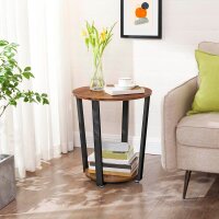 VASAGLE Beistelltisch rund Spanplatte braun 50,0 x 50,0 x 57,0 cm, 1 St.