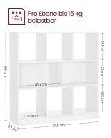 VASAGLE Bücherregal weiß 97,5 x 30,0 x 100,0 cm, 1 St.