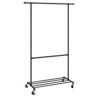 SONGMICS Rollgarderobe schwarz Metall 100,0 x 198,0 cm, 1...