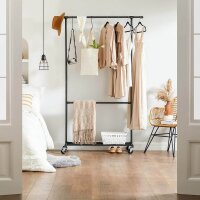 SONGMICS Rollgarderobe schwarz Metall 100,0 x 198,0 cm, 1 St.