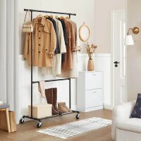 SONGMICS Rollgarderobe schwarz Metall 100,0 x 198,0 cm, 1 St.