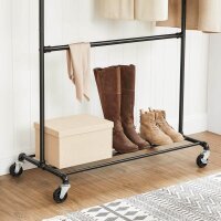 SONGMICS Rollgarderobe schwarz Metall 100,0 x 198,0 cm, 1 St.