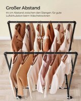 SONGMICS Rollgarderobe HSR60BV1 schwarz Metall 100,0 x 142,0/162,0 cm, 1 St.
