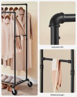 SONGMICS Rollgarderobe HSR60BV1 schwarz Metall 100,0 x 142,0/162,0 cm, 1 St.