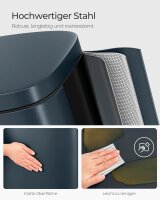 SONGMICS Mülleimer 30,0 l grüngrau, 1 St.