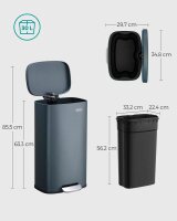 SONGMICS Mülleimer 30,0 l grüngrau, 1 St.