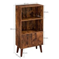 VASAGLE Regalschrank, LBC09BX braun 60,0 x 30,0 x 120,0 cm, 1 St.