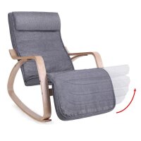 SONGMICS Schaukelstuhl grau natur Stoff 67,0 x 115,0 x...