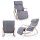 SONGMICS Schaukelstuhl grau natur Stoff 67,0 x 115,0 x 91,0 cm, 1 St.