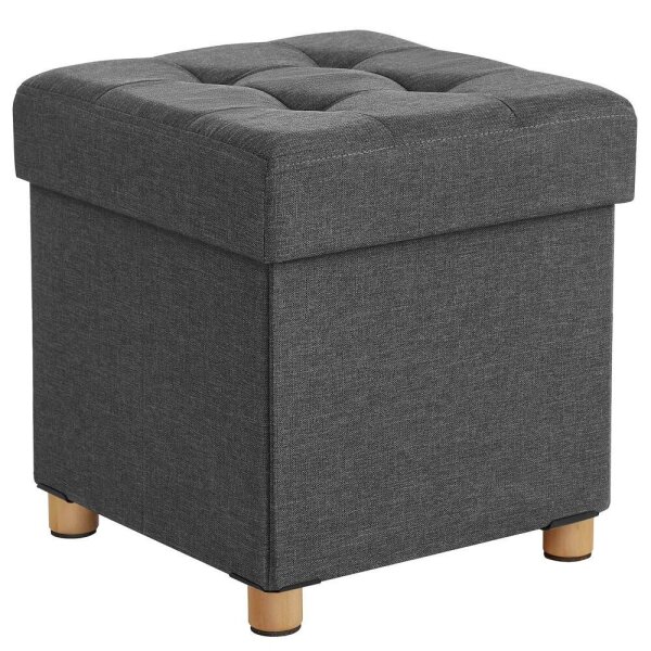 SONGMICS Wohnzimmer-Hocker mit Stauraum LSF14GYZ dunkelgrau, 1 St.