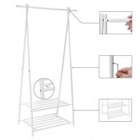 SONGMICS Kleiderständer HSR05W weiß Metall 87,5 x 155,0 cm, 1 St.