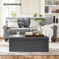SONGMICS Sitztruhe LSF76GYZ dunkelgrau Stoff 110,0 cm