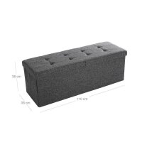 SONGMICS Sitztruhe LSF76GYZ dunkelgrau Stoff 110,0 cm